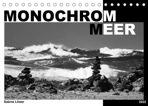 Monochrom Meer (Tischkalender 2022 DIN A5 quer)