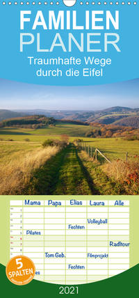 Traumhafte Wege durch die Eifel - Familienplaner hoch (Wandkalender 2021 , 21 cm x 45 cm, hoch)