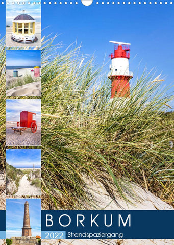 Borkum Strandspaziergang (Wandkalender 2022 DIN A3 hoch)