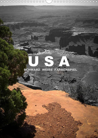 USA - Schwarz weiss Farbenspiel / CH-Version (Wandkalender 2022 DIN A3 hoch)