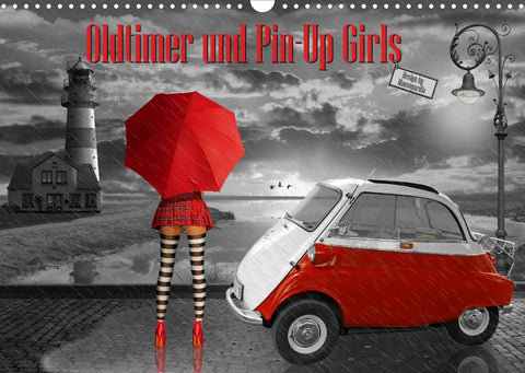 Oldtimer und Pin-Up Girls by Mausopardia (Wandkalender 2022 DIN A3 quer)